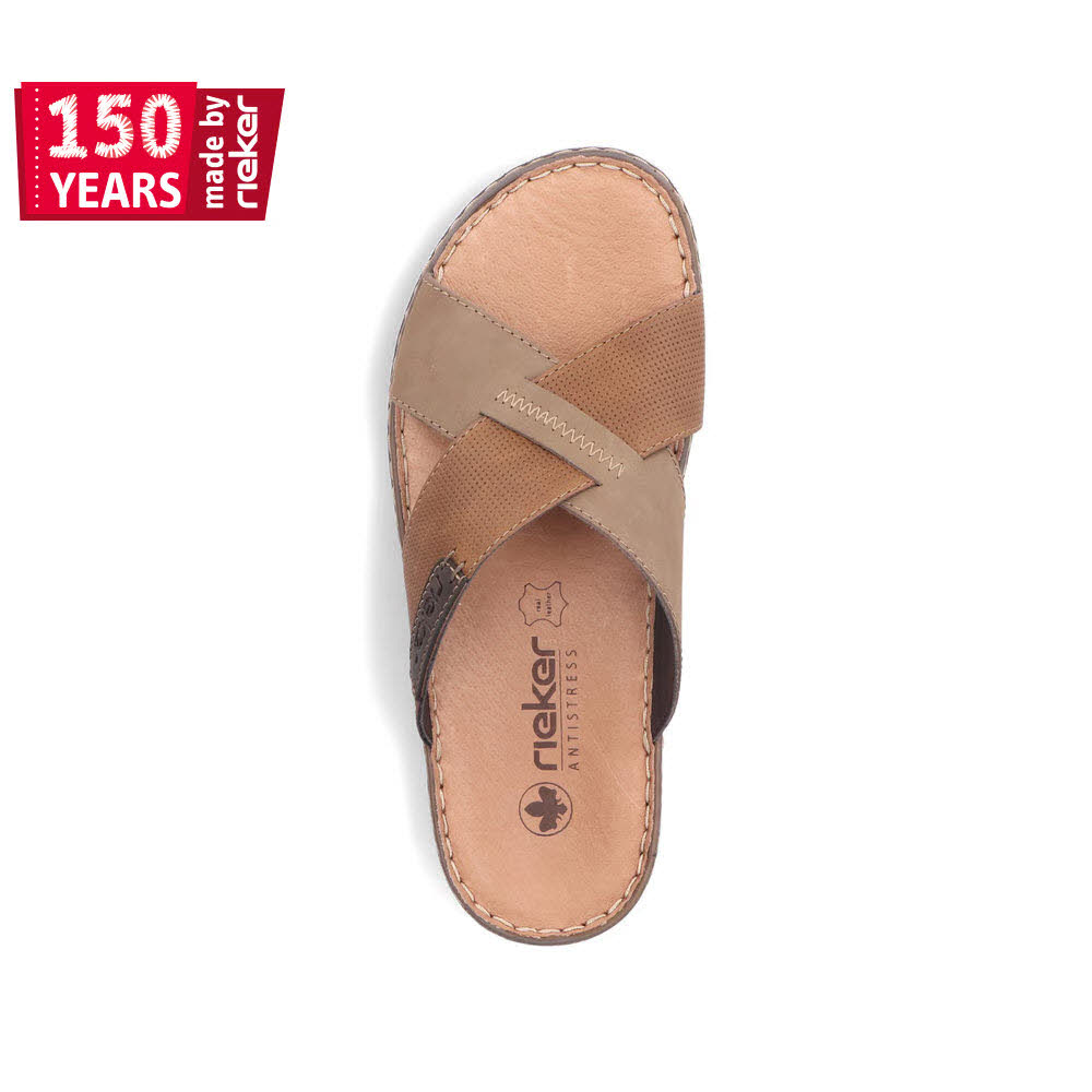 RIEKER Pantolette Herren braun F/S2024 Synthetik Textil